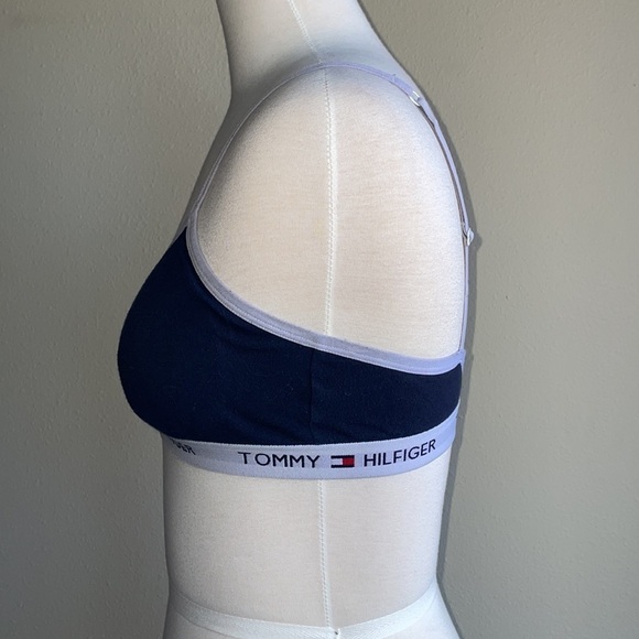 TOMMY HILFIGER navy bra with logo band adjustable straps in women’s size medium - Picture 3 of 7